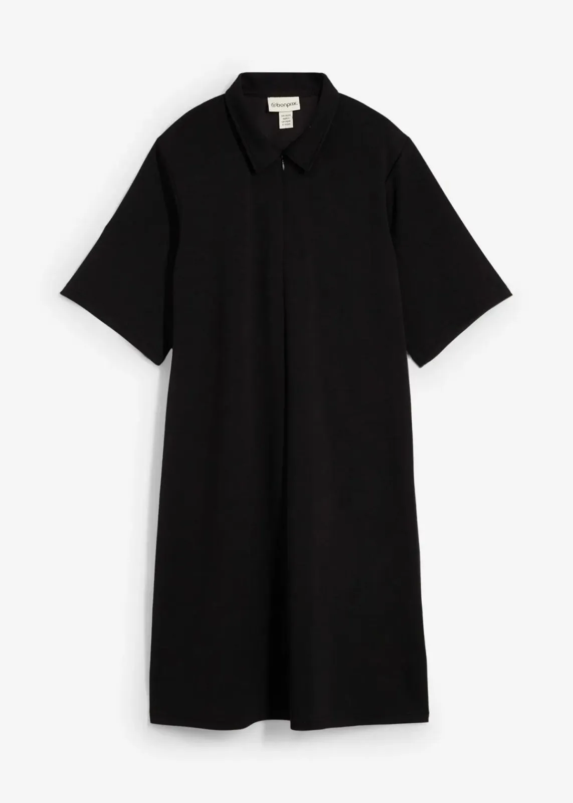 bonprix Kleider|Bekleidung·Pullover & Strickjacken^Polokleid aus softem Scuba schwarz