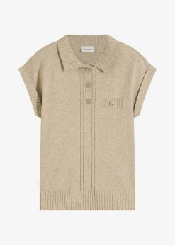 bonprix Pullover & Strickjacken|Strickmode^Polo-Pullover mit Baumwolle helloliv meliert