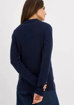 bonprix Nachhaltigere Materialien|Shirts & Tops^Poloshirt aus feiner Viskose dunkelblau