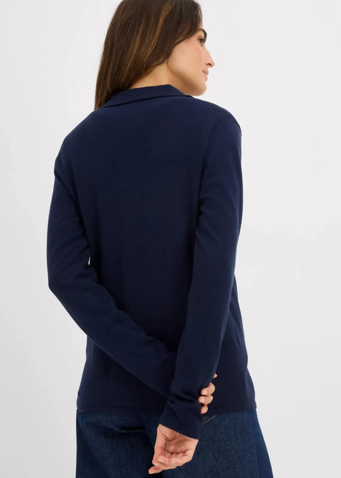bonprix Nachhaltigere Materialien|Shirts & Tops^Poloshirt aus feiner Viskose dunkelblau