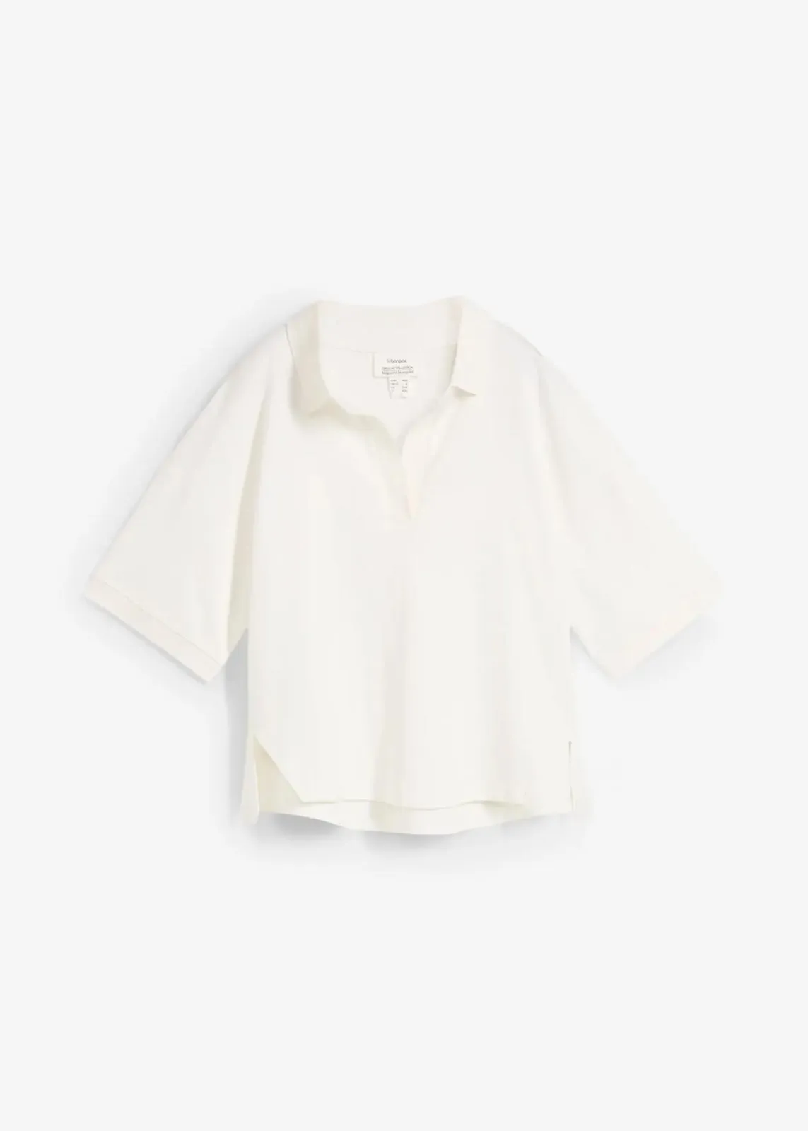 bonprix Shirts & Tops|Nachhaltigere Materialien^Poloshirt aus reiner Bio-Baumwolle wollweiß