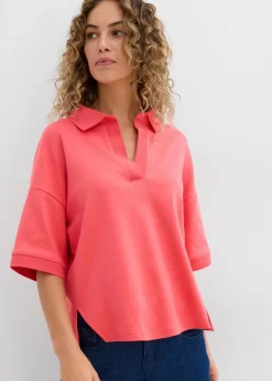 bonprix Nachhaltigere Materialien|Shirts & Tops^Poloshirt aus reiner Bio-Baumwolle paradiespink