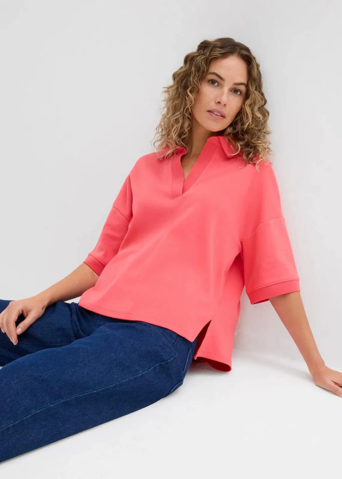 bonprix Nachhaltigere Materialien|Shirts & Tops^Poloshirt aus reiner Bio-Baumwolle paradiespink