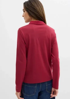 bonprix Nachhaltigere Materialien|Shirts & Tops^Poloshirt aus schwerer Bio-Baumwolle pflaumenrot