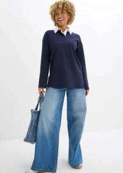 bonprix Shirts & Tops|Nachhaltigere Materialien^Poloshirt aus schwerer Bio-Baumwolle dunkelblau
