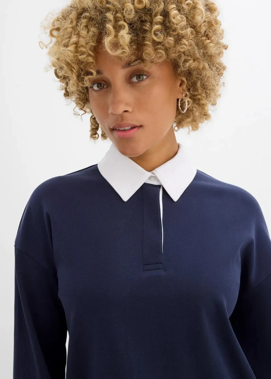 bonprix Shirts & Tops|Nachhaltigere Materialien^Poloshirt aus schwerer Bio-Baumwolle dunkelblau