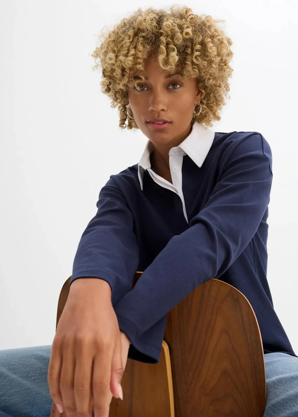 bonprix Shirts & Tops|Nachhaltigere Materialien^Poloshirt aus schwerer Bio-Baumwolle dunkelblau
