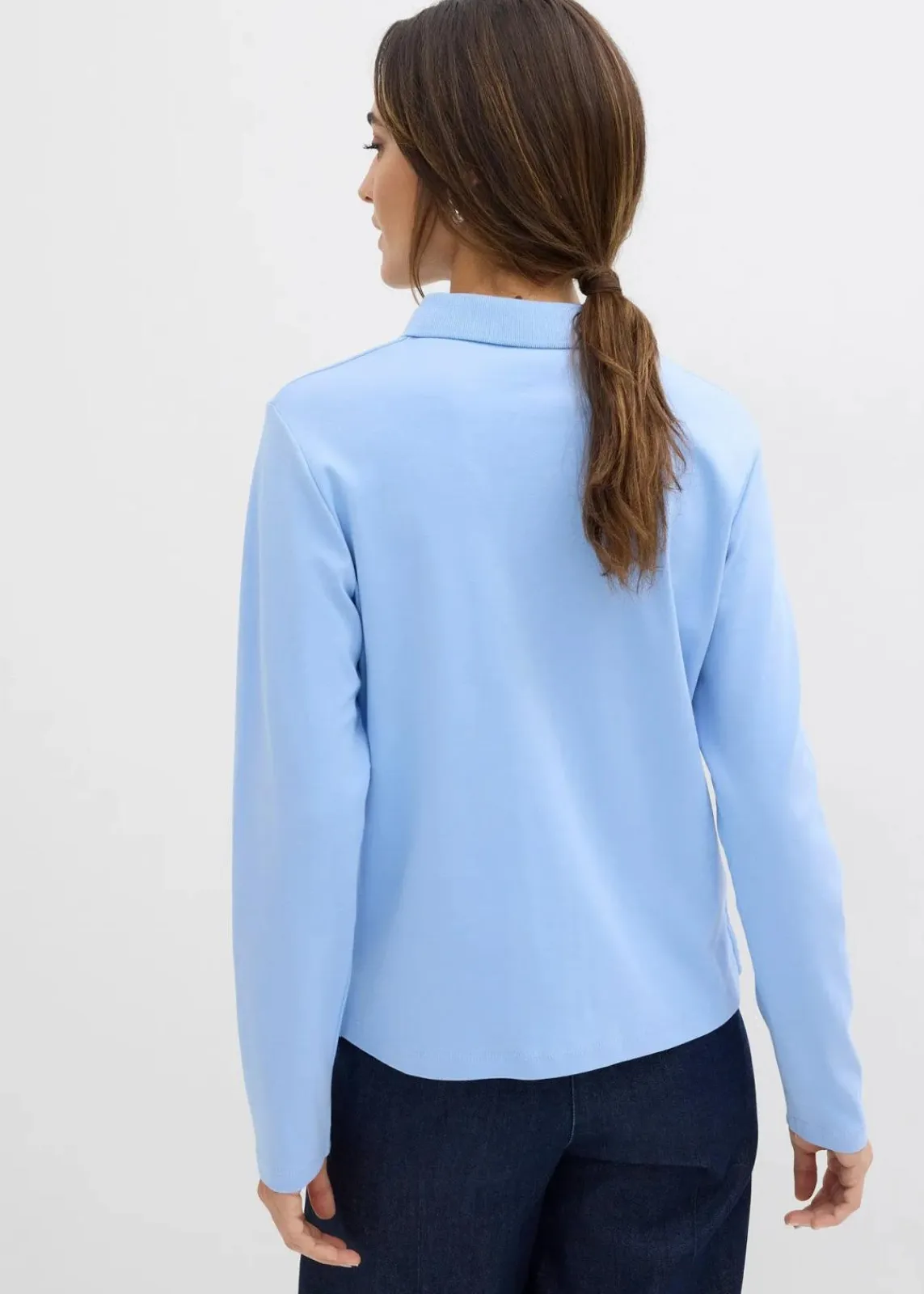 bonprix Nachhaltigere Materialien|Shirts & Tops^Poloshirt aus schwerer Bio-Baumwolle perlblau