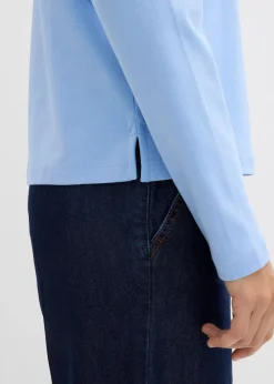bonprix Nachhaltigere Materialien|Shirts & Tops^Poloshirt aus schwerer Bio-Baumwolle perlblau