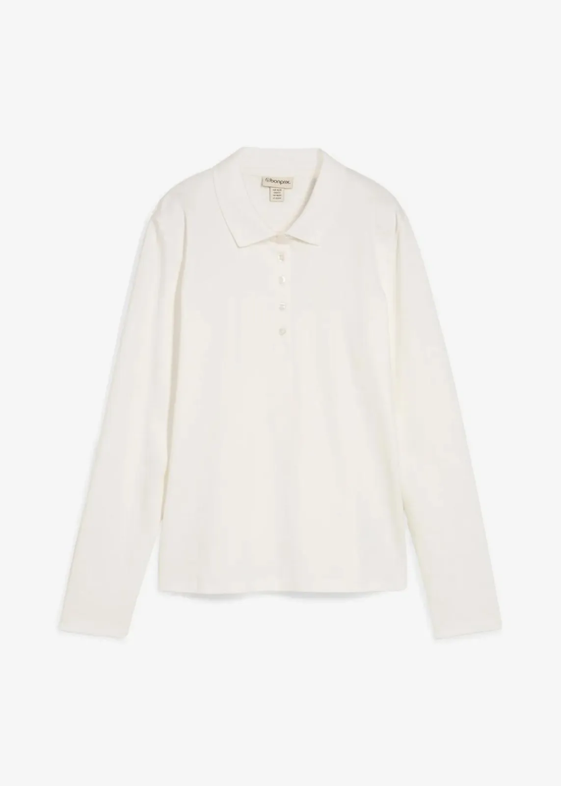 bonprix Bekleidung·Röcke|Basics^Poloshirt aus schwerer Bio-Baumwolle wollweiß