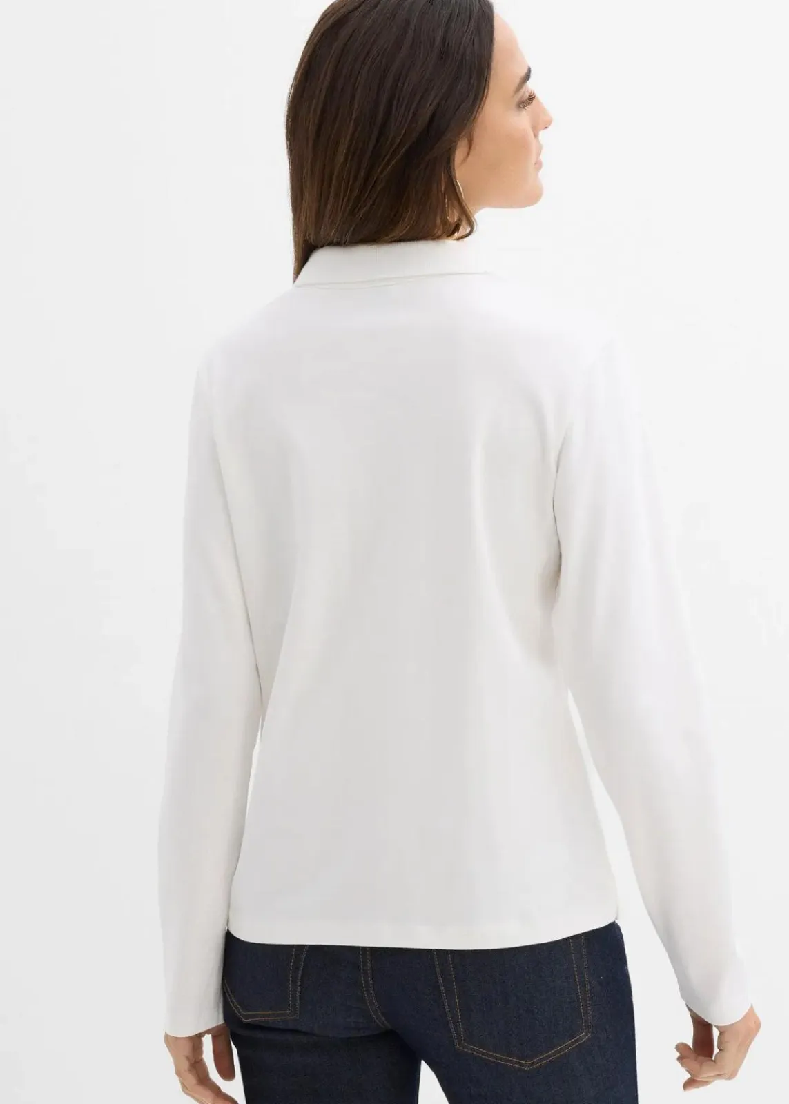 bonprix Bekleidung·Röcke|Basics^Poloshirt aus schwerer Bio-Baumwolle wollweiß
