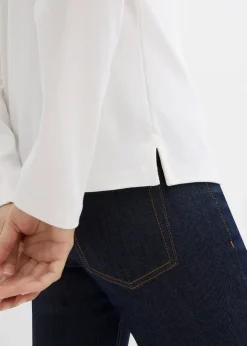 bonprix Bekleidung·Röcke|Basics^Poloshirt aus schwerer Bio-Baumwolle wollweiß