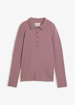 bonprix Shirts & Tops^Poloshirt mit Woll-Anteil matt violett