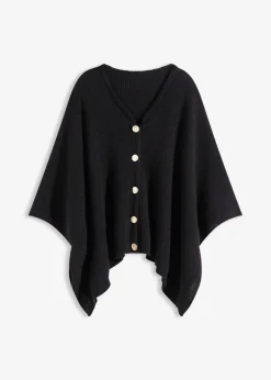 bonprix Ponchos|Schuhe & Accessoires In Spezialgrößen·Tücher & Ponchos^Poncho schwarz