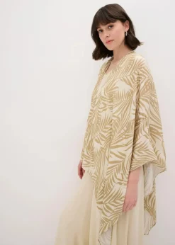 bonprix Ponchos|Schuhe & Accessoires In Spezialgrößen·Tücher & Ponchos^Poncho natur/new beige bedruckt