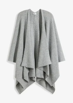 bonprix Schuhe & Accessoires In Spezialgrößen·Tücher & Ponchos|Ponchos^Poncho hellgrau meliert