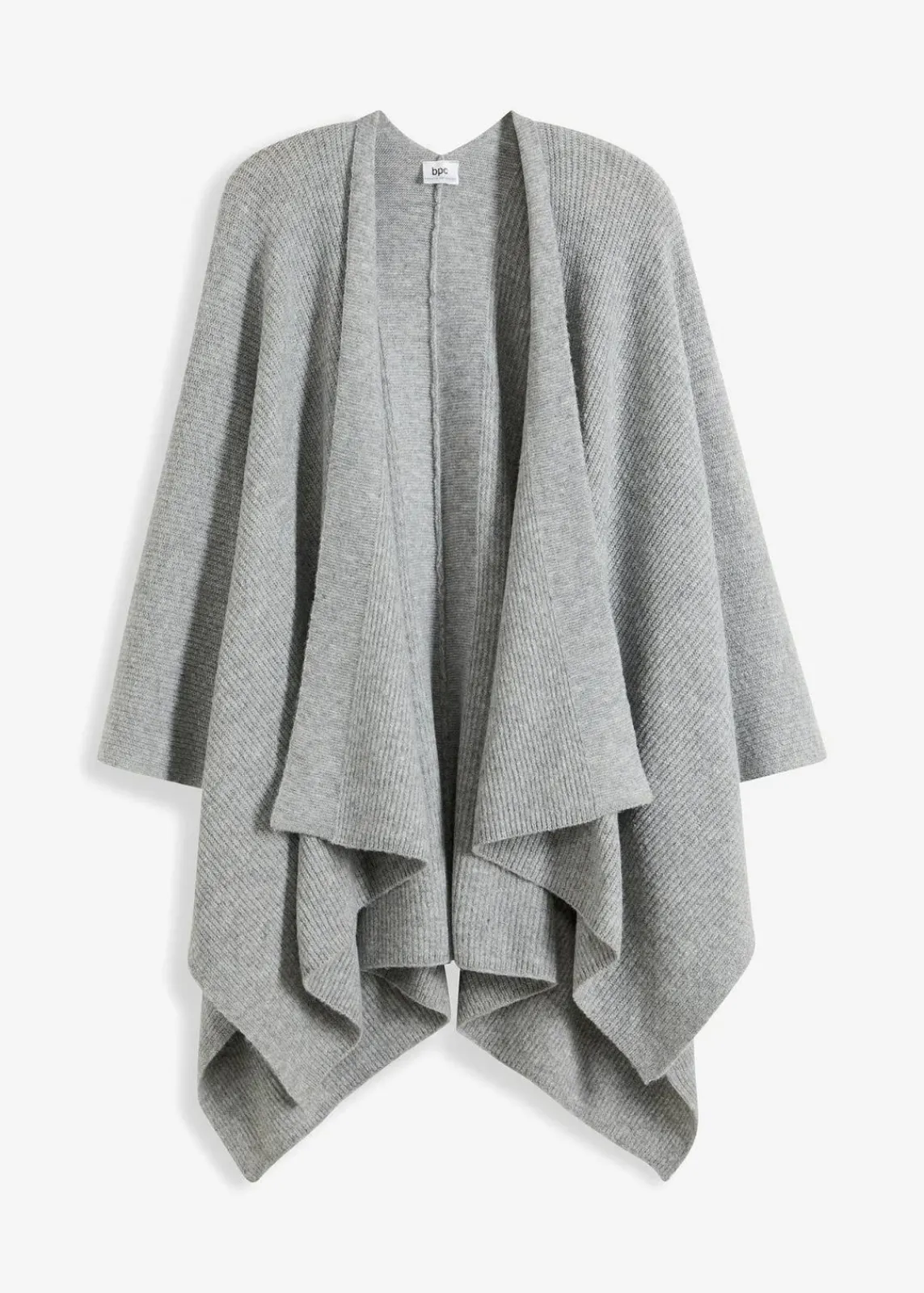 bonprix Schuhe & Accessoires In Spezialgrößen·Tücher & Ponchos|Ponchos^Poncho hellgrau meliert