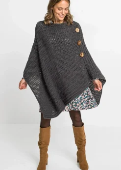 bonprix Ponchos|Schuhe & Accessoires In Spezialgrößen·Tücher & Ponchos^Poncho dunkelgrau