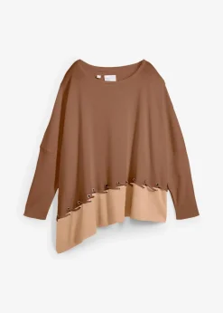 bonprix Bekleidung·Umstandsmode|Bekleidung·Jeans^Poncho Feinstrickpullover pimentbraun/cappuccino