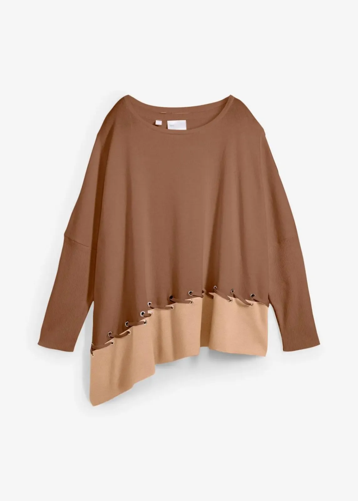 bonprix Bekleidung·Umstandsmode|Bekleidung·Jeans^Poncho Feinstrickpullover pimentbraun/cappuccino