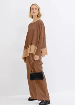 bonprix Bekleidung·Umstandsmode|Bekleidung·Jeans^Poncho Feinstrickpullover pimentbraun/cappuccino