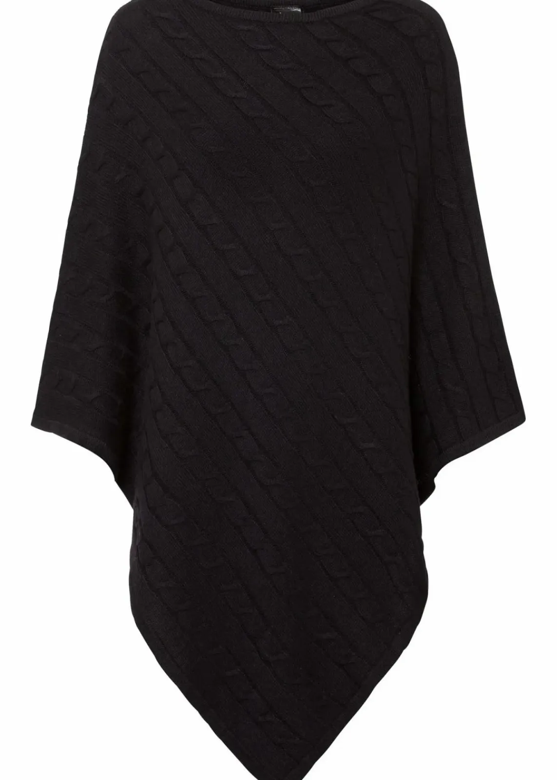 bonprix Ponchos|Schuhe & Accessoires In Spezialgrößen·Tücher & Ponchos^Poncho mit Kaschmiranteil schwarz