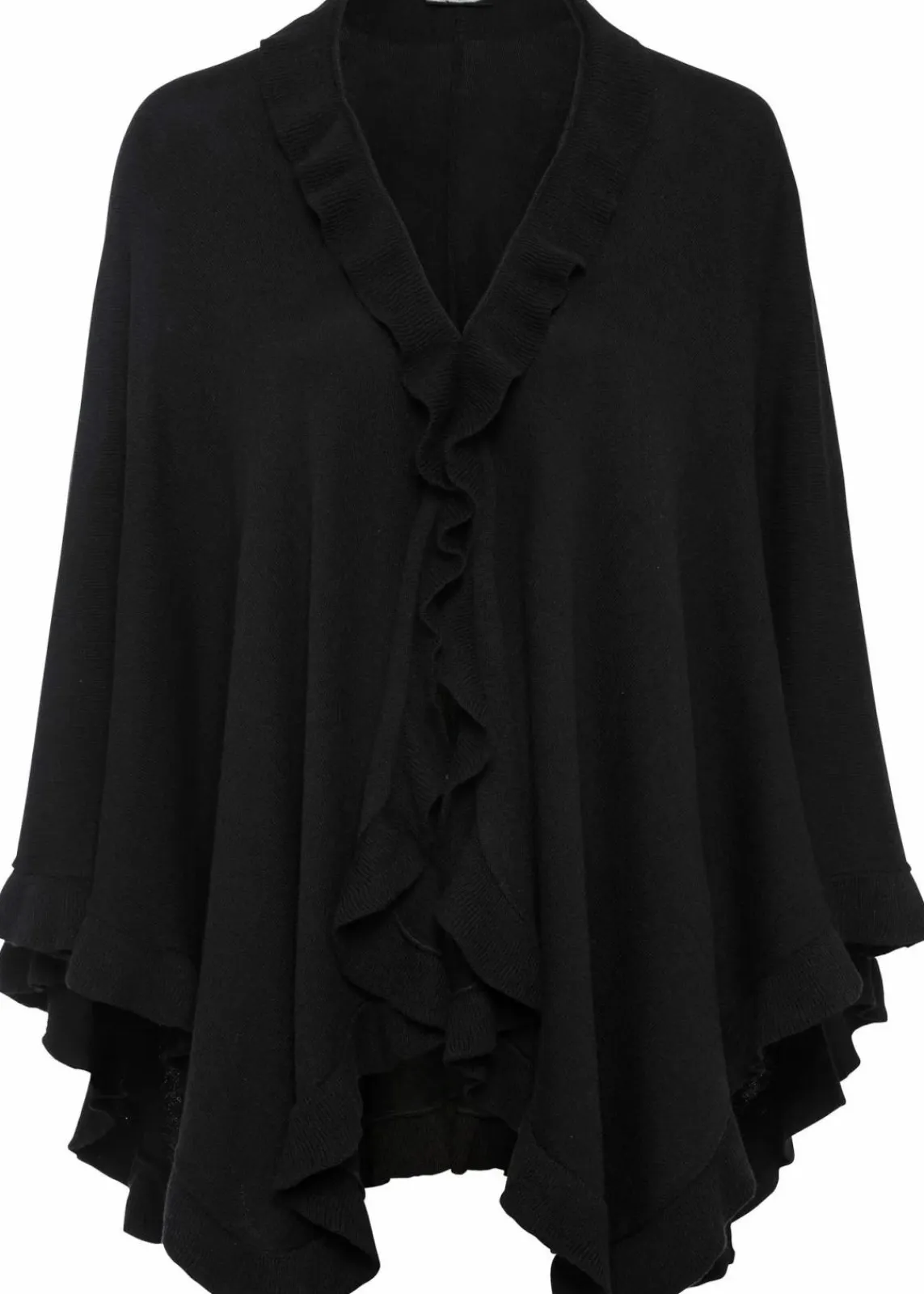 bonprix Ponchos|Schuhe & Accessoires In Spezialgrößen·Tücher & Ponchos^Poncho mit Kaschmiranteil schwarz