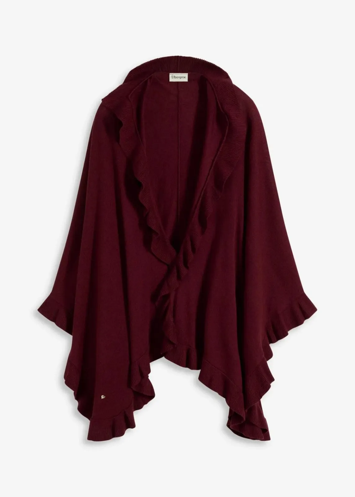 bonprix Pullover & Strickjacken|Strickmode^Poncho mit Kaschmiranteil ahornrot