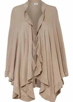 bonprix Ponchos|Schuhe & Accessoires In Spezialgrößen·Tücher & Ponchos^Poncho mit Kaschmiranteil taupe