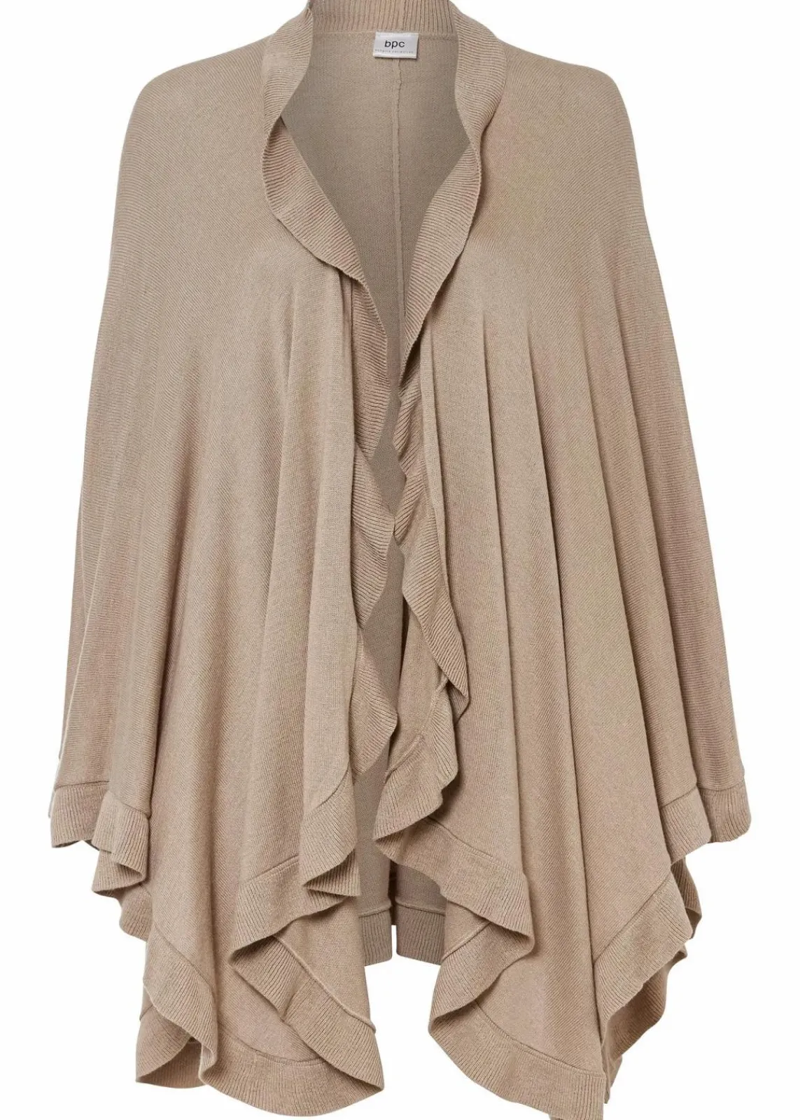 bonprix Ponchos|Schuhe & Accessoires In Spezialgrößen·Tücher & Ponchos^Poncho mit Kaschmiranteil taupe