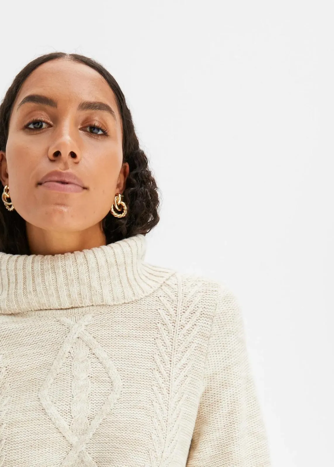 bonprix Pullover & Strickjacken|Strickmode^Poncho-Longpullover, Langarm wollweiß meliert