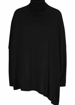 bonprix Bekleidung·Umstandsmode|Bekleidung·Jeans^Poncho-Rollkragenpullover mit asymmetrischem Schnitt schwarz