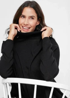bonprix Bekleidung·Umstandsmode|Bekleidung·Jeans^Poncho-Rollkragenpullover mit asymmetrischem Schnitt schwarz