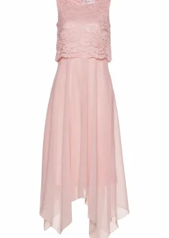 bonprix Kleider|Festliche Mode^Premium Chiffonkleid mit Spitze zartrosa