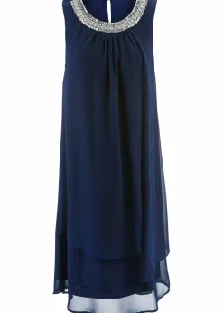 bonprix Bekleidung·Pullover & Strickjacken|Festliche Mode^Premium Kleid mit Applikation dunkelblau