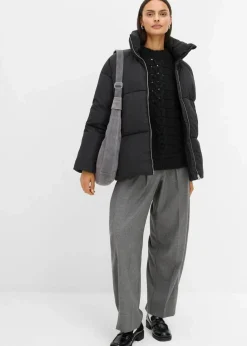 bonprix Bekleidung·Hosen|Nachhaltigere Materialien^Puffer-Jacket schwarz