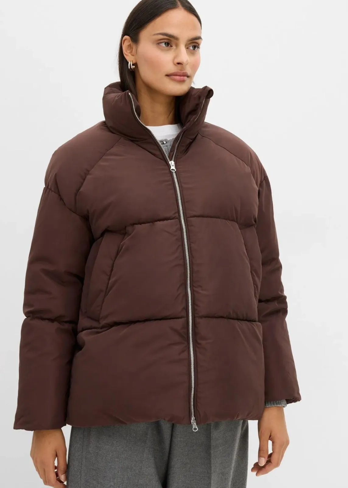 bonprix Jacken & Mäntel|Nachhaltigere Materialien^Puffer-Jacket dunkelbraun