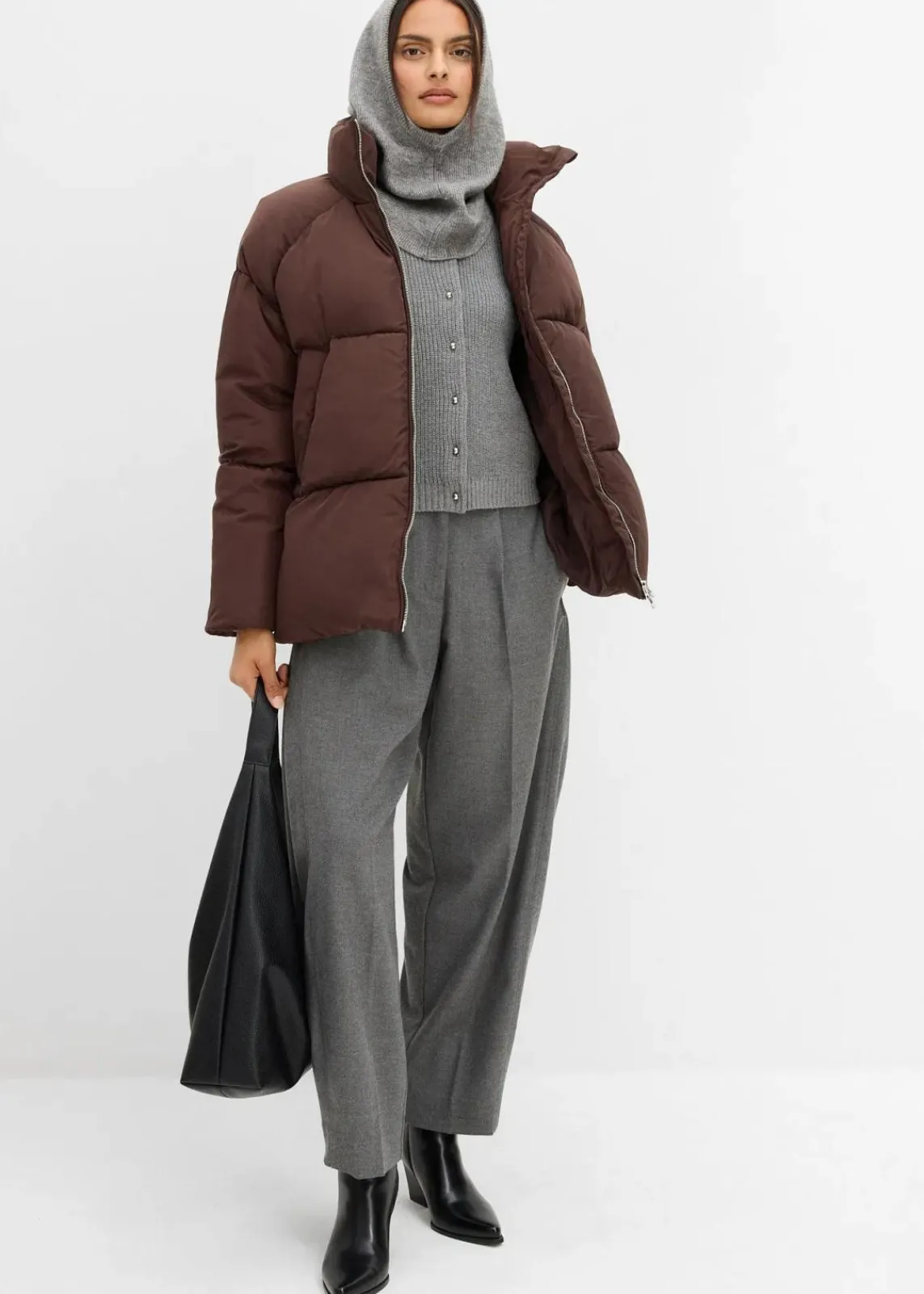 bonprix Jacken & Mäntel|Nachhaltigere Materialien^Puffer-Jacket dunkelbraun
