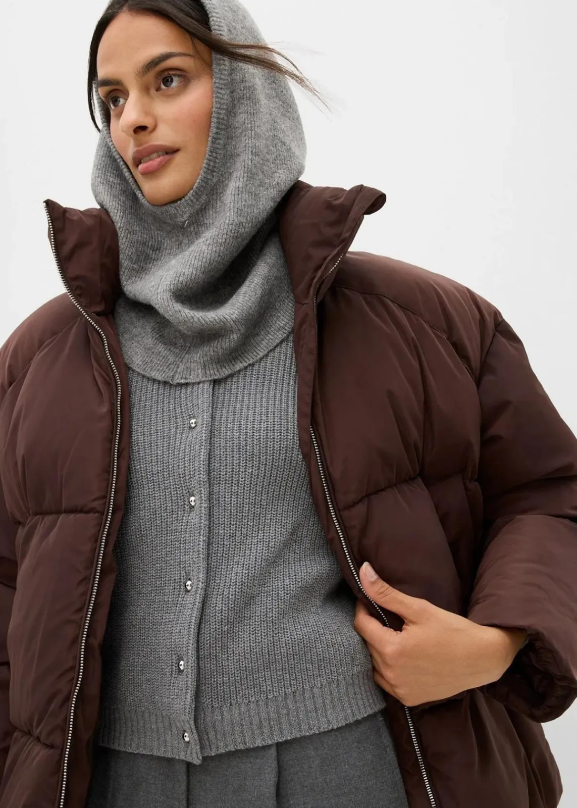 bonprix Jacken & Mäntel|Nachhaltigere Materialien^Puffer-Jacket dunkelbraun