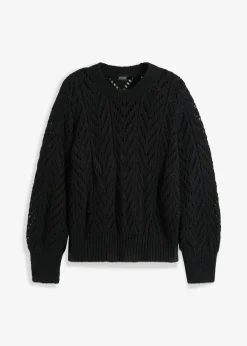 bonprix Pullover & Strickjacken|Bekleidung·Jeans^Pullover schwarz