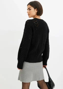 bonprix Pullover & Strickjacken|Bekleidung·Jeans^Pullover schwarz