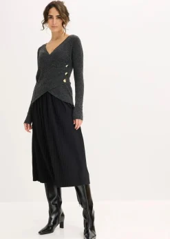 bonprix Bekleidung·Umstandsmode|Strickmode^Pullover anthrazit meliert