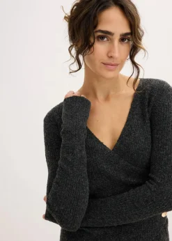 bonprix Bekleidung·Umstandsmode|Strickmode^Pullover anthrazit meliert