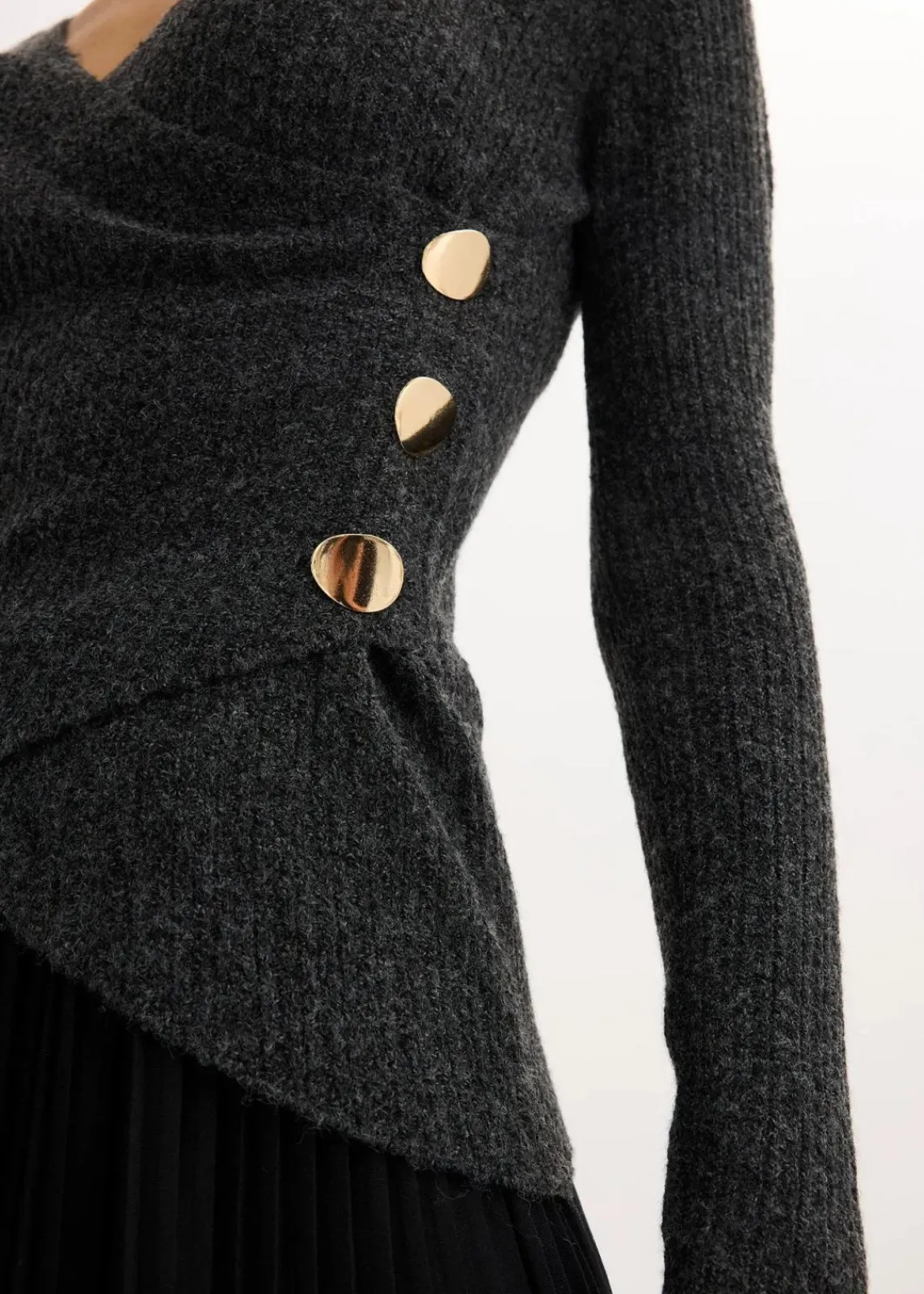 bonprix Bekleidung·Umstandsmode|Strickmode^Pullover anthrazit meliert