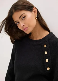 bonprix Strickmode|Pullover & Strickjacken^Pullover schwarz