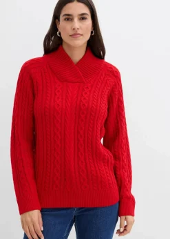 bonprix Pullover & Strickjacken|Strickmode^Pullover salsarot