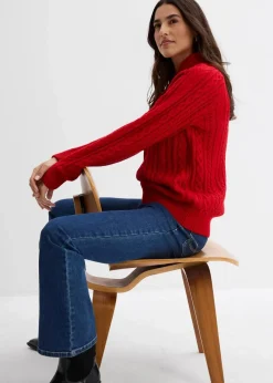 bonprix Pullover & Strickjacken|Strickmode^Pullover salsarot