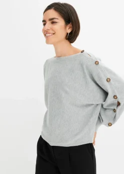 bonprix Bekleidung·Umstandsmode|Strickmode^Pullover hellgrau meliert