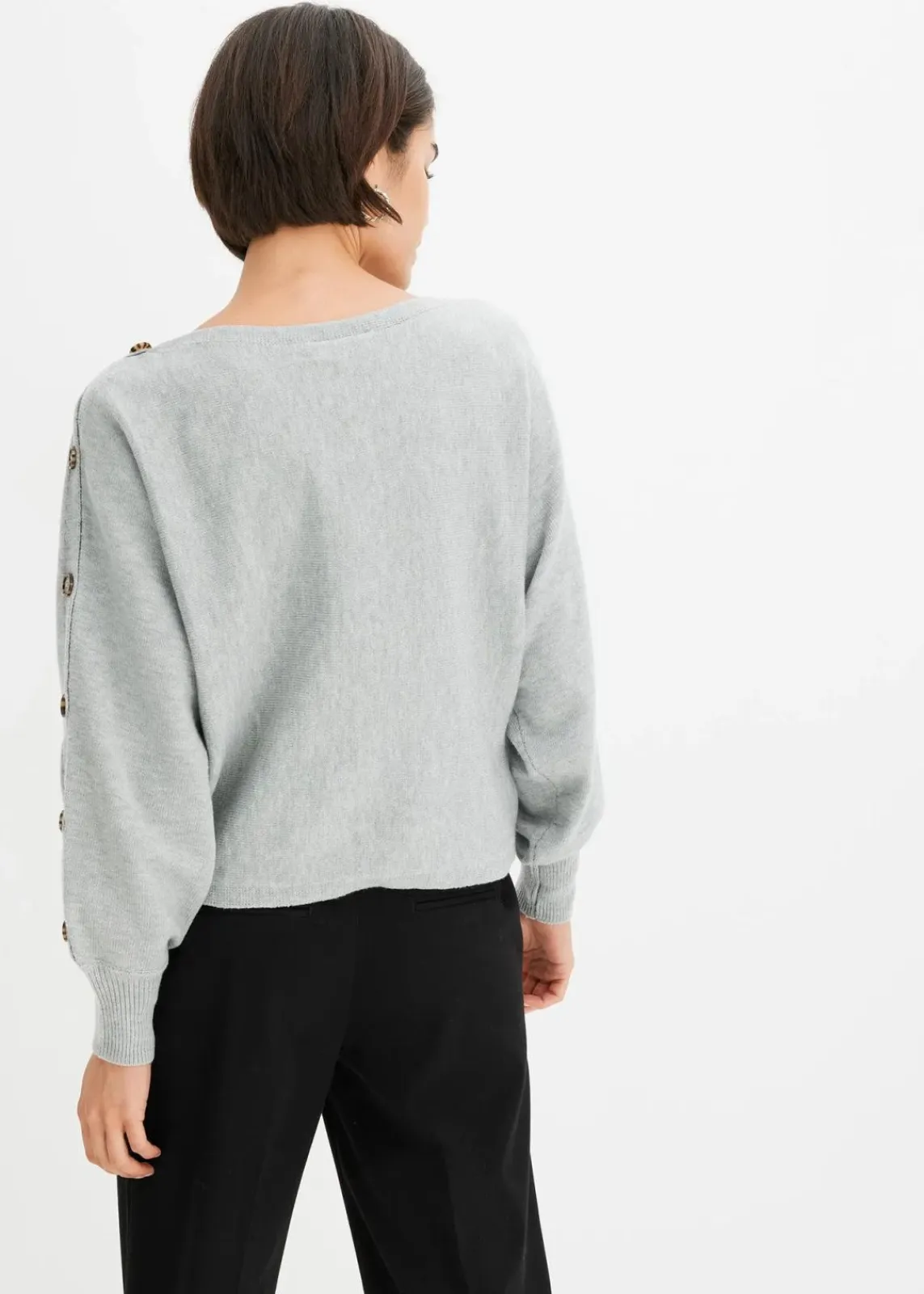 bonprix Bekleidung·Umstandsmode|Strickmode^Pullover hellgrau meliert