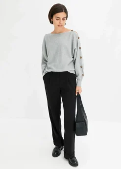 bonprix Bekleidung·Umstandsmode|Strickmode^Pullover hellgrau meliert